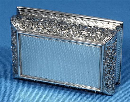 A good William IV engine turned silver table snuff box, by Joseph Wilmore, Length 115mm. Weight 9.9oz 308grams.